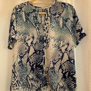 Karlie Blue Snakeskin Top